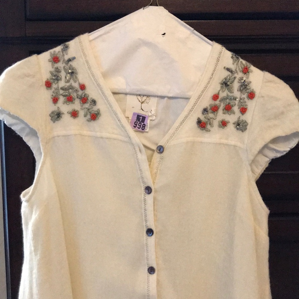 Beautiful cream beaded a-line dress